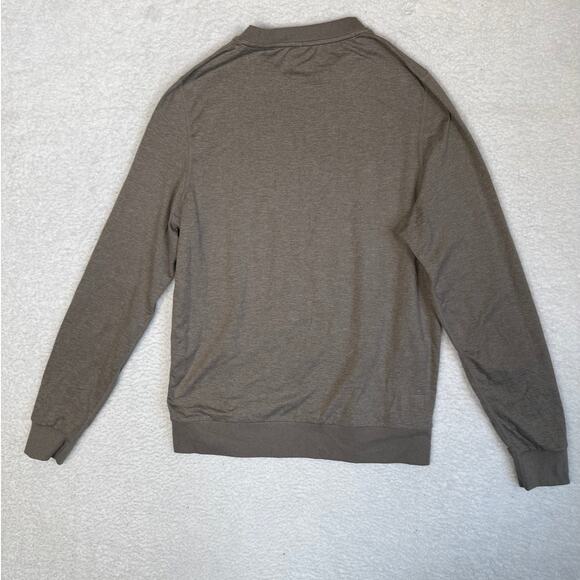 Vuori Men's Ponto Performance Crew Long Sleeve Shirt Walnut Heather Small - Picture 4 of 4